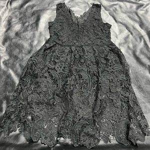 Black Lace Peplum Dress